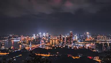 8k震撼重庆城市全景夜景灯光延时视频的预览图